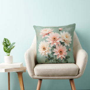 Elegante Blush-Chrysanthemen-Kunst Kissen
