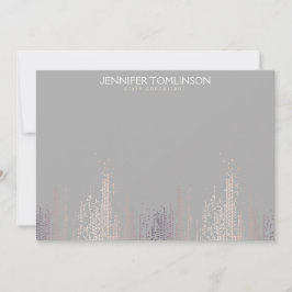 Elegante Blush Confetti Regen Muster Gray Notecard Mitteilungskarte