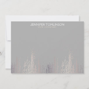 Elegante Blush Confetti Regen Muster Gray Notecard Mitteilungskarte