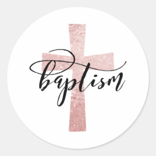 Elegante Blush Cross Taufe Gunst Sticker