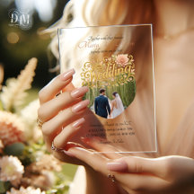 Elegante Blush Dahlias Golden Schrift Hochzeitsfot