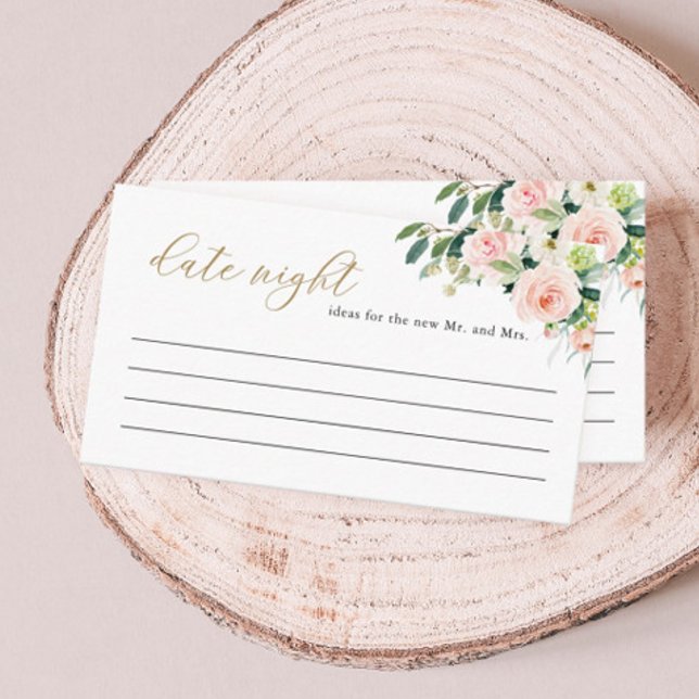 Elegante Blush Date Night Ideeneinschlusskarte Begleitkarte (Von Creator hochgeladen)