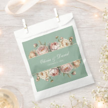 Elegante Blush Dusty Rose Peonies Pastel Sage