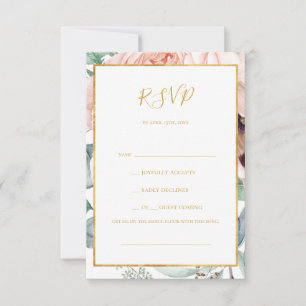 Elegante Blush Floral Garden Song Request RSVP Car