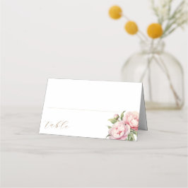 Elegante Blush Floral Wasserfarbe Moderne Hochzeit Platzkarte