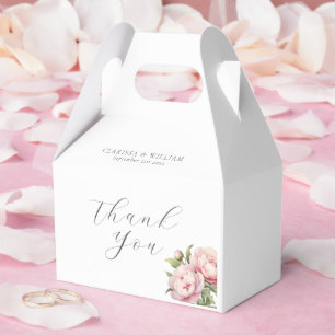 Elegante Blush Floral Wasserfarbe Weiße Hochzeit Geschenkschachtel
