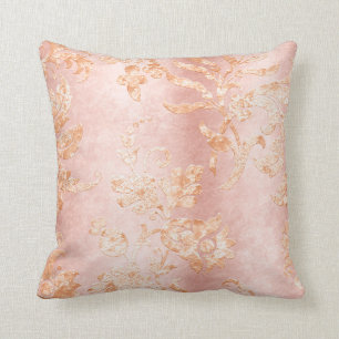 Elegante Blush Gold Damask Satin Hübsche Wohngest Kissen