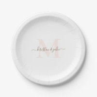 Elegante Blush & Gold Monogram Swash Wedding