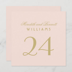 Elegante Blush Gold Wedding Monogram Tischnummer