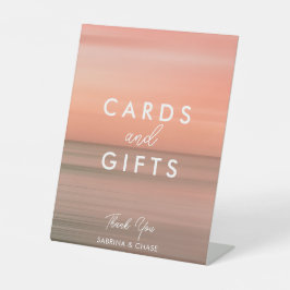 Elegante Blush Gradient Wedding Cards und Geschenk Sockelschild