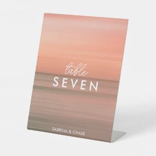 Elegante Blush Gradient Wedding Tischnummer Sockelschild