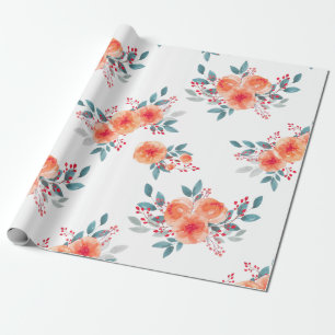 Elegante Blush Orange Wasserfarben Geschenkpapier