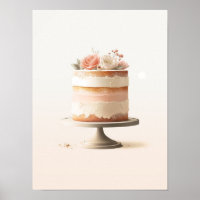 Elegante Blush Peach Floral Cake Küche Bäckerei