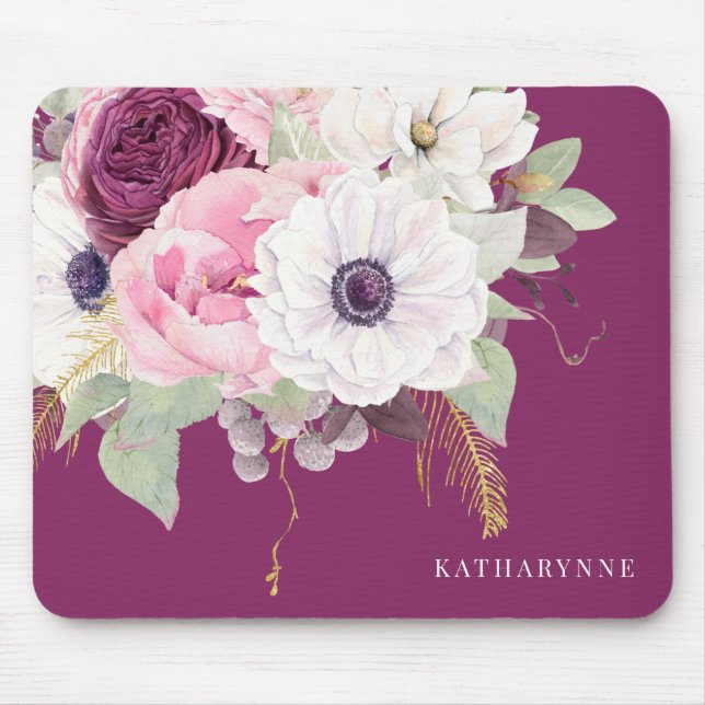 Elegante Blush Peony Mousepad (Vorne)