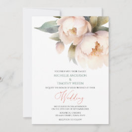 Elegante Blush Peony Watercolor Ankündigung
