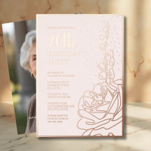 Elegante Blush Pink 70. Geburtstagsparty