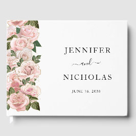Elegante Blush Pink Bläserige Hochzeiten Gästebuch