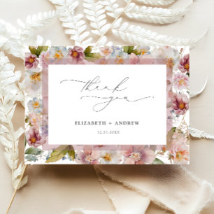 Elegante Blush Pink Bläserne Hochzeit Dankeskarte