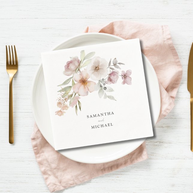 Elegante Blush Pink Bläserne Hochzeit Serviette (Von Creator hochgeladen)