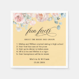 Elegante Blush Pink Bläserner Spaß Fakten Hochzeit Serviette