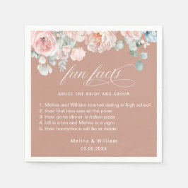 Elegante Blush Pink Bläserner Spaß Fakten Hochzeit Serviette
