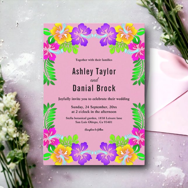 Elegante Blush Pink Blütenblume Blume Blumenzehen Einladung (Von Creator hochgeladen)