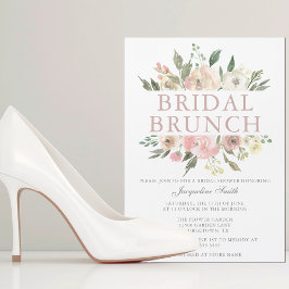 Elegante Blush Pink Bridal Brunch Dusche Magneteinladung