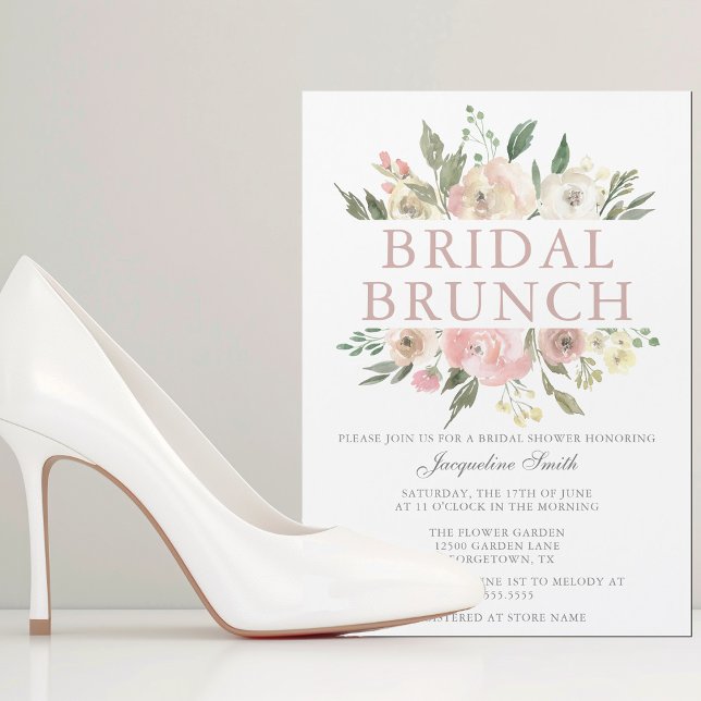 Elegante Blush Pink Bridal Brunch Dusche Magneteinladung (Von Creator hochgeladen)