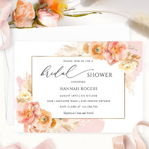 Elegante Blush Pink Bridal Dusche Einladung