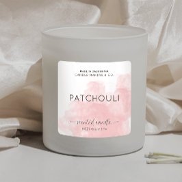 Elegante Blush Pink Candle Jar Packaging Quadratischer Aufkleber