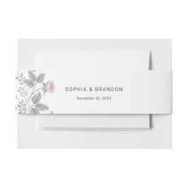 Elegante Blush Pink & Dark Gray Blues Hochzeit Einladungsbanderole