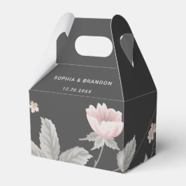 Elegante Blush Pink & Dark Gray Blues Hochzeit Geschenkschachtel