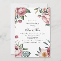 Elegante Blush Pink Floral Engagement Party