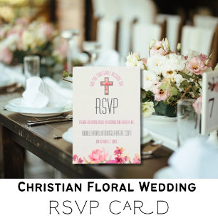 Elegante Blush Pink Floral Inspiration Hochzeit RSVP Karte