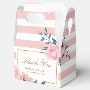 Elegante Blush Pink Gold Floral Wedding Geschenkschachtel