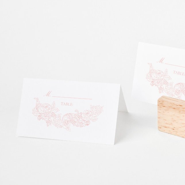 Elegante Blush Pink Hochzeit Platzkarte (Von Creator hochgeladen)
