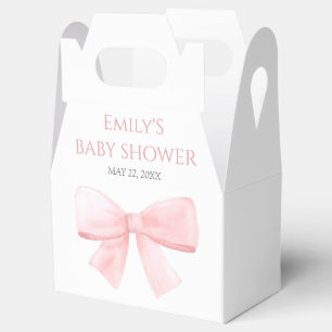 Elegante Blush Pink Pastel Bow Girl Babydusche Geschenkschachtel
