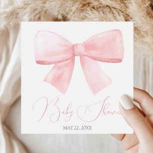 Elegante Blush Pink Pastel Bow Girl Babydusche Serviette