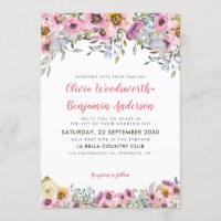 Elegante Blush Pink Peach Lavender Floral Hochzeit