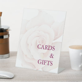 Elegante Blush Pink Rose Blumenhochzeit Sockelschild