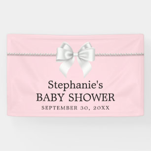 Elegante Blush Pink Tiffany Theme Baby Dusche Banner