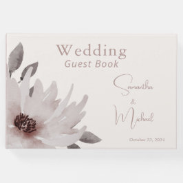 Elegante Blush Pink Wasserfarben Blumenzehen Gästebuch