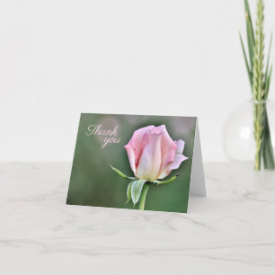 Elegante Blush Rose Danke Karte