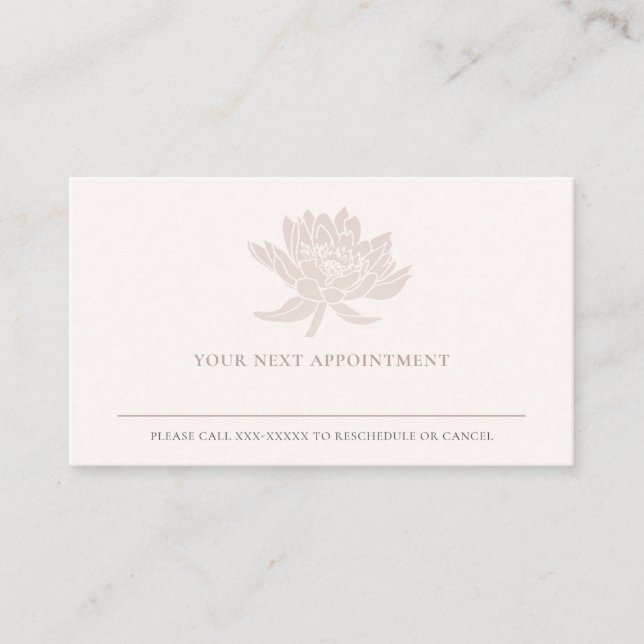ELEGANTE BLUSH ROSE GOLD LOTUS FLORAL ERNENNUNG VISITENKARTE (Vorderseite)