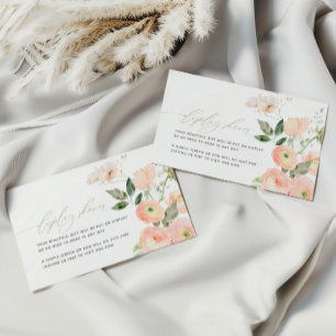Elegante Blush & Sage Green Blume Display Dusche Begleitkarte