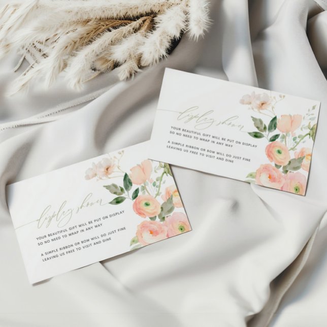 Elegante Blush & Sage Green Blume Display Dusche Begleitkarte (Von Creator hochgeladen)