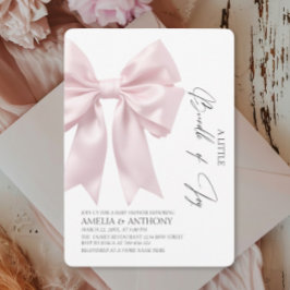 Elegante Blush Satin Bow Girl Baby Shower Einladung