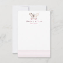Elegante Blush Stripes & Butterfly - Personalisier