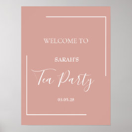 Elegante Blush Tea Party Geburtstag Poster