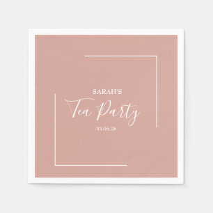 Elegante Blush Tea Party Geburtstag Serviette